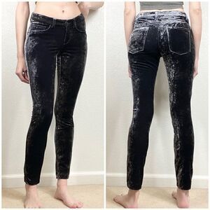 NWOT Cambio Lea Navy Crushed Velvet Skinny Pants